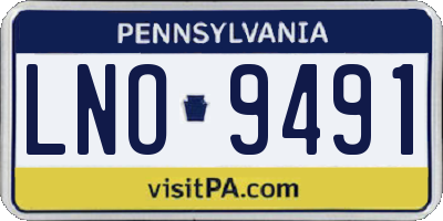 PA license plate LNO9491