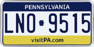 PA license plate LNO9515