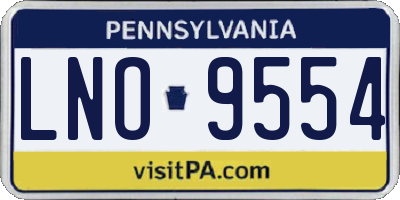 PA license plate LNO9554