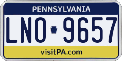 PA license plate LNO9657