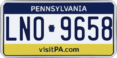 PA license plate LNO9658