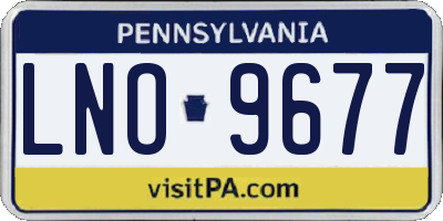 PA license plate LNO9677