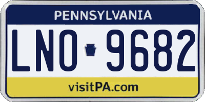 PA license plate LNO9682