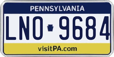 PA license plate LNO9684