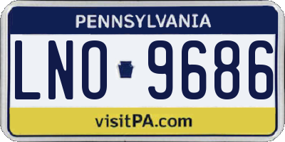 PA license plate LNO9686