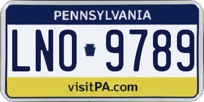 PA license plate LNO9789