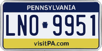 PA license plate LNO9951