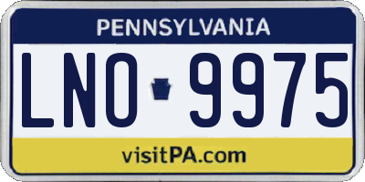 PA license plate LNO9975