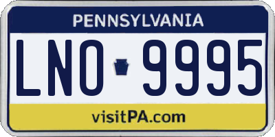 PA license plate LNO9995