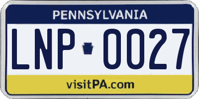 PA license plate LNP0027