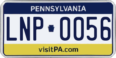 PA license plate LNP0056