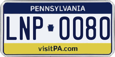 PA license plate LNP0080