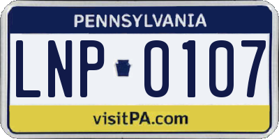 PA license plate LNP0107