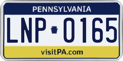 PA license plate LNP0165