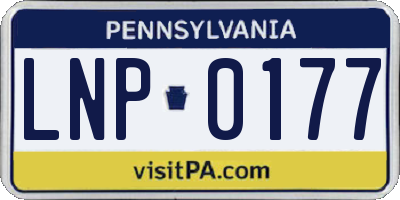 PA license plate LNP0177