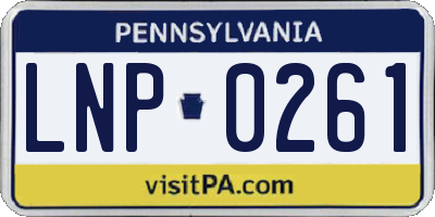 PA license plate LNP0261