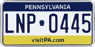 PA license plate LNP0445