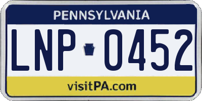 PA license plate LNP0452