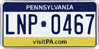 PA license plate LNP0467