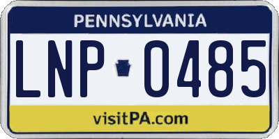 PA license plate LNP0485