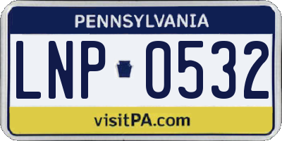 PA license plate LNP0532