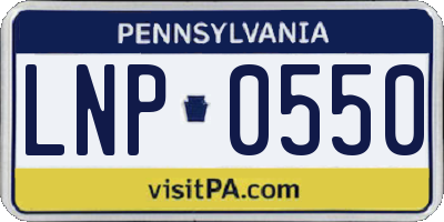 PA license plate LNP0550