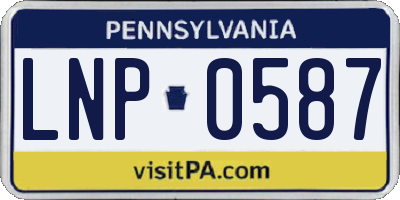PA license plate LNP0587