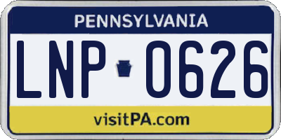 PA license plate LNP0626