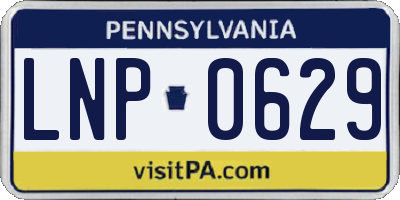 PA license plate LNP0629