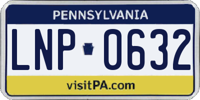 PA license plate LNP0632