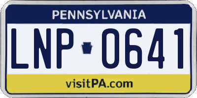 PA license plate LNP0641