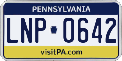 PA license plate LNP0642