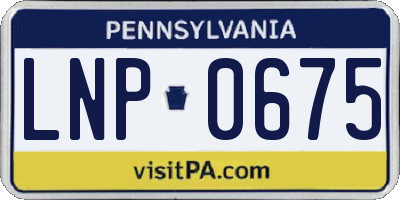 PA license plate LNP0675