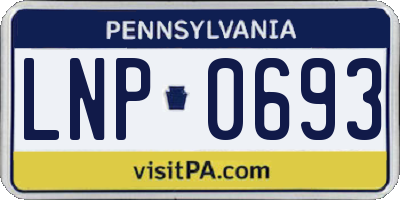 PA license plate LNP0693