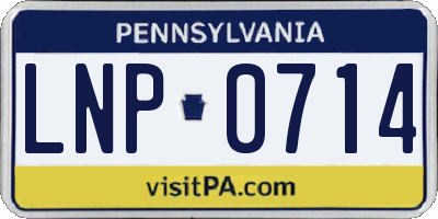 PA license plate LNP0714