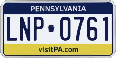 PA license plate LNP0761