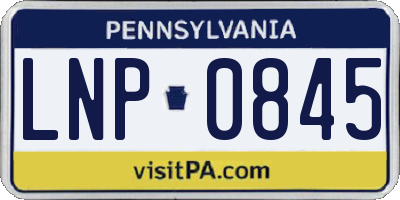 PA license plate LNP0845