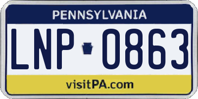 PA license plate LNP0863