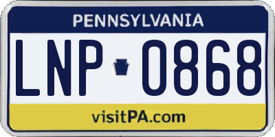 PA license plate LNP0868