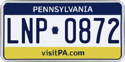 PA license plate LNP0872