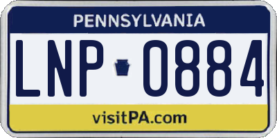 PA license plate LNP0884