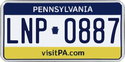 PA license plate LNP0887