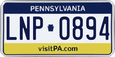 PA license plate LNP0894