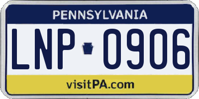 PA license plate LNP0906