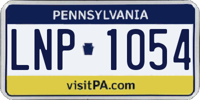PA license plate LNP1054