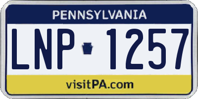 PA license plate LNP1257