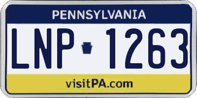 PA license plate LNP1263