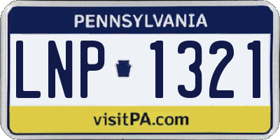PA license plate LNP1321