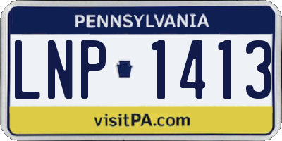 PA license plate LNP1413