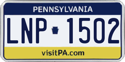 PA license plate LNP1502